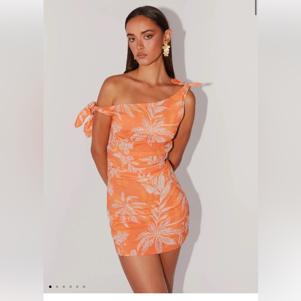 Peppermayo Exclusive - Amazonia Linen Mini Dress - Tropic Sunset